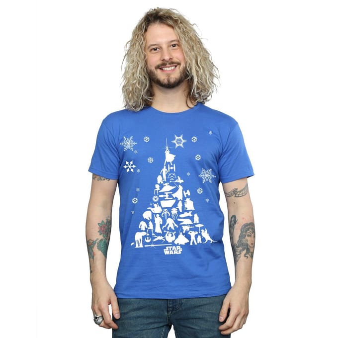 Star Wars Heren Kerstboom T-Shirt (Koningsblauw)