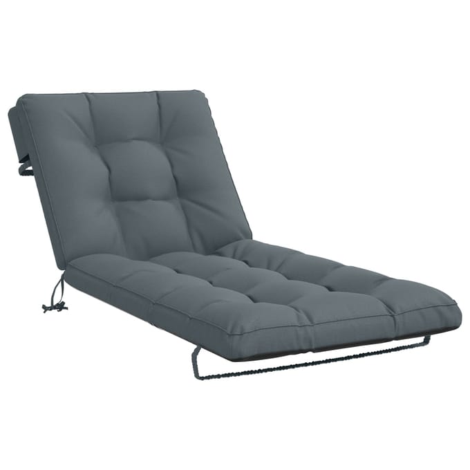 vidaXL - Ligstoel - Kussen - VIANEN - 100% - Polyester - Blauw - 200 - x - 70 - x - 8 - cm
