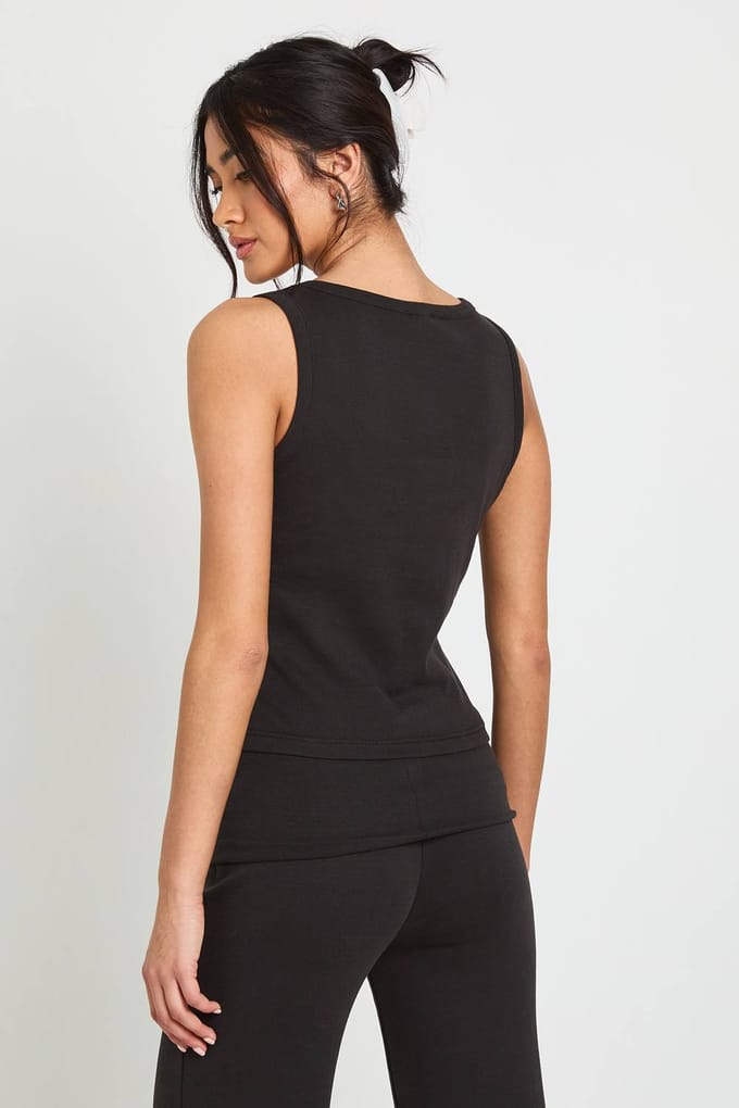 boohoo Dames Doorknoop Vestje Top | Zwart | Maat: 36