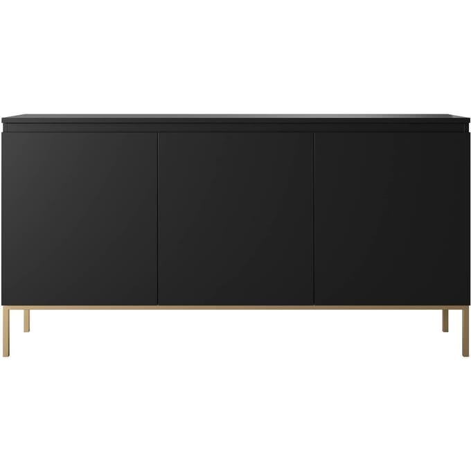 Selsey Bemmi - Dressoir - 150 cm - Zwart met gouden poten