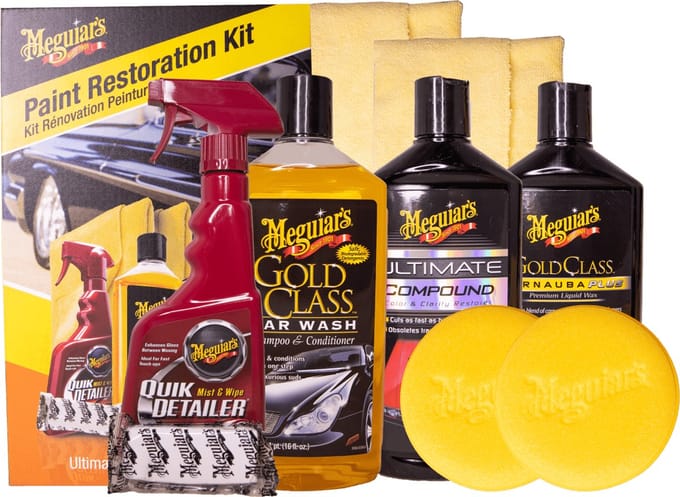 Meguiar’s Paint Restoration Kit – Complete Lakherstel Set – Inclusief Shampoo, Clay Bar, Compound & Wax – Voor Doffe & Verwaarloosde Lak