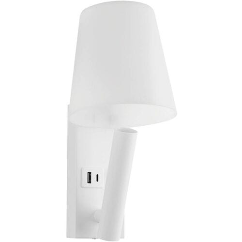 V-TAC V-TAC Applique da Parete con Faretto LED Chip CREE 2W 2x USB/PD Bianca 3000K 240006 Bedlamp SMD LED LED 2 W Warmwit Energielabel: G (A - G) Wit