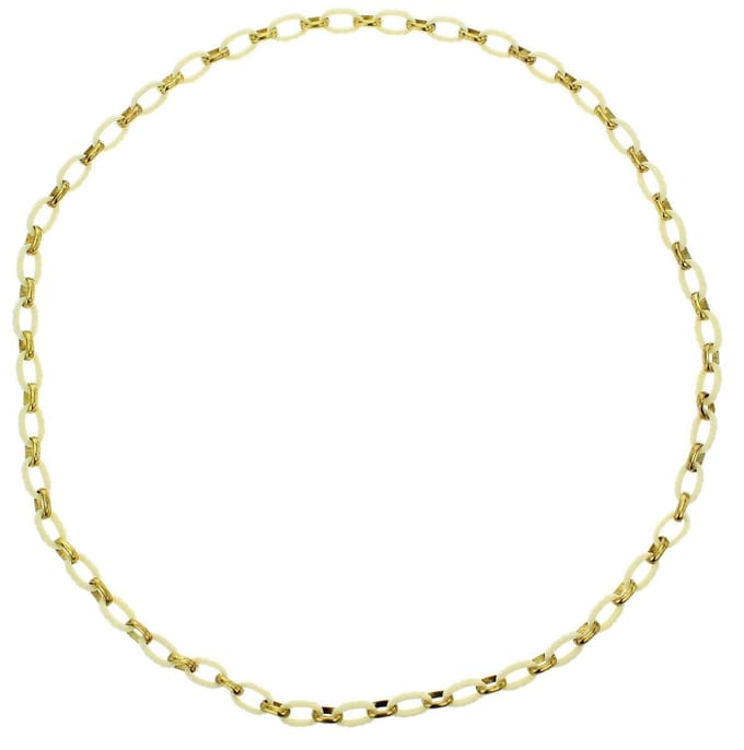 Behave - Schakelketting wit en goudkleur 100 cm - Nikkelvrij - Mode-accessoire