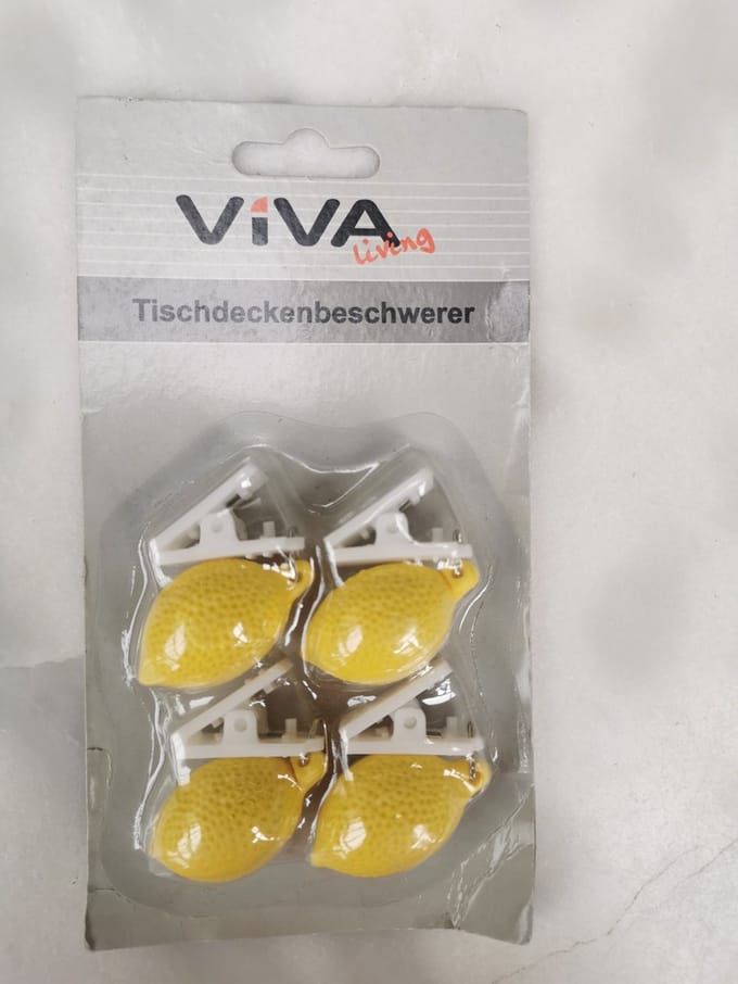 Tafelkleedgewichtjes citroen 4stuks