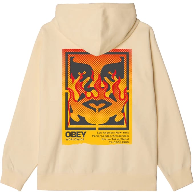 fenol Obey stencil vlam fleece pictogram - ongebleekt