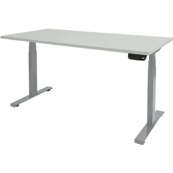 Zit Sta Bureau - T-poot Elek 120x80 grijs -alu frame