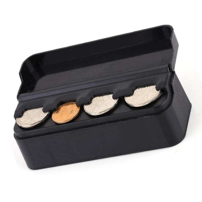 Auto Auto Draagbare Plastic Munthouder Opbergdoos Koffer Container Munten Organizer Opbergtas gray