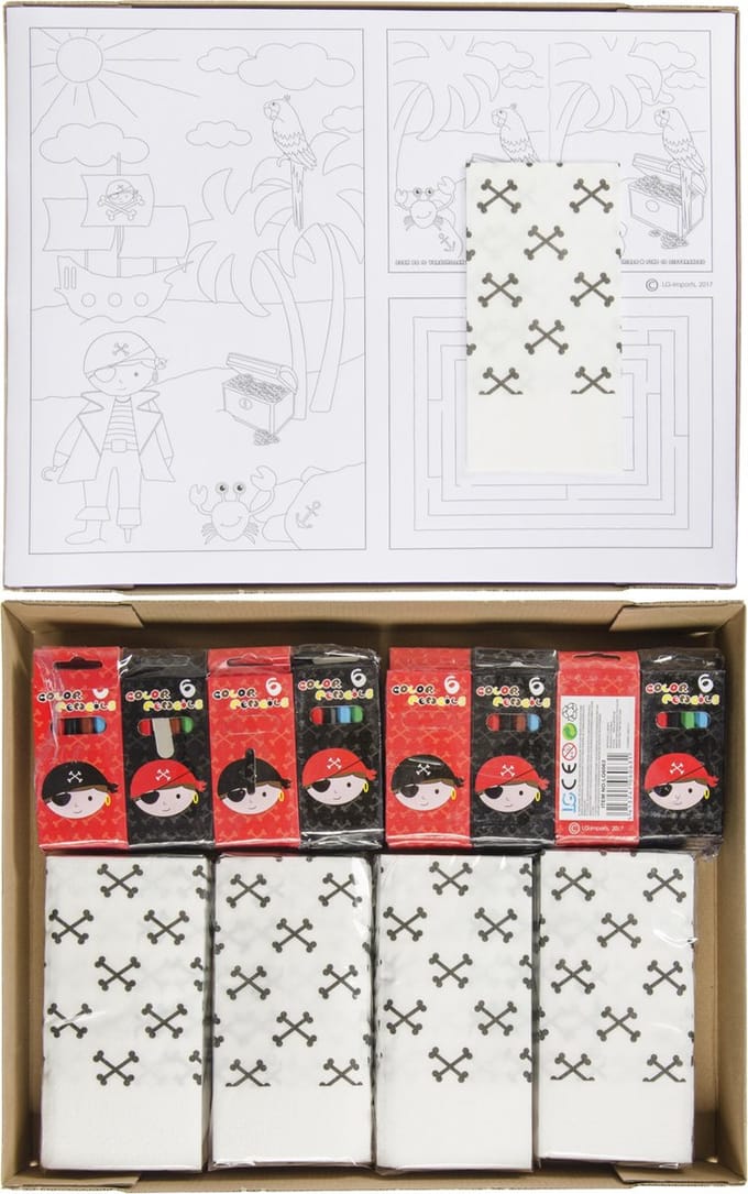 Placemat kleurplaat Piraat set