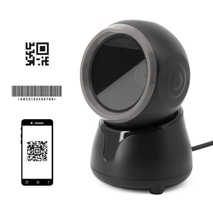 1D 2D QR Desktop Bedrade Barcode Scanner High-Speed Platform Hands-Free Automatische Sensor Lezer USB zwart