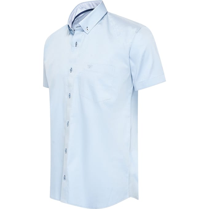 Cappuccino Italia - Heren Overhemden Toscana Stretch - Blauw - Maat S