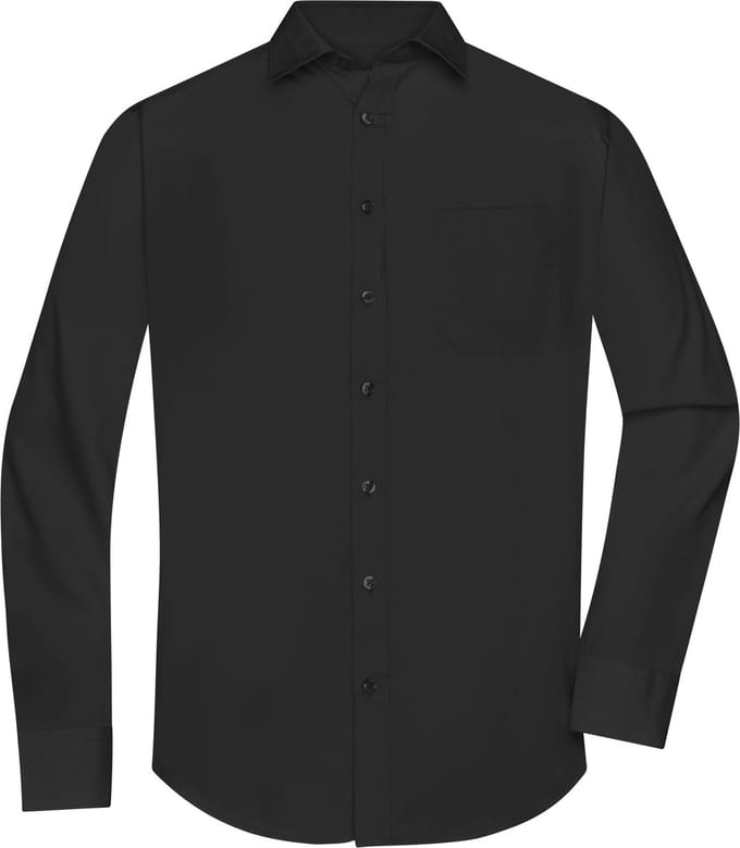 Overhemd Heren met Lange Mouw (Zwart) - Maat M