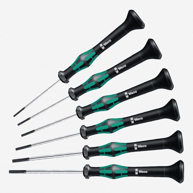 Precisie Schroevendraaierset Sleufkop 6 Delig 1.5mm tot 4mm