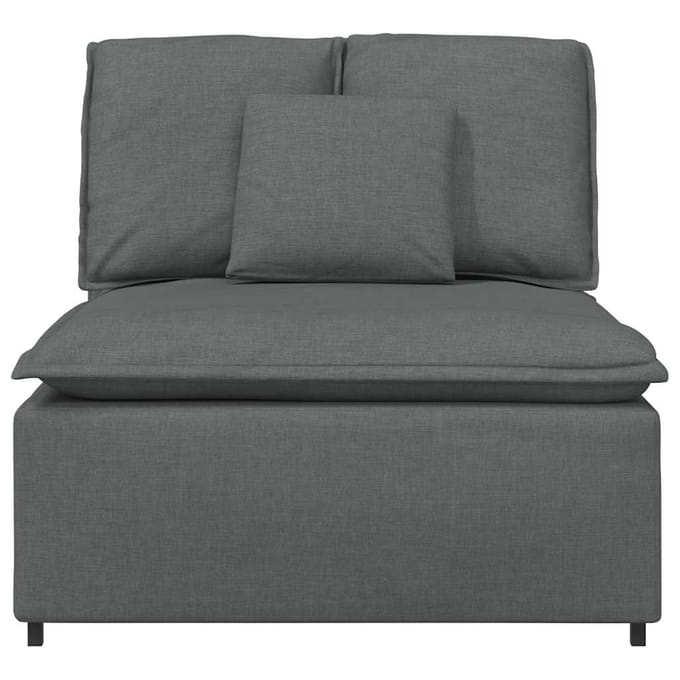 vidaXL - Modulaire - bank - middenmodule - met - kussens - 100 - cm - donkergrijs