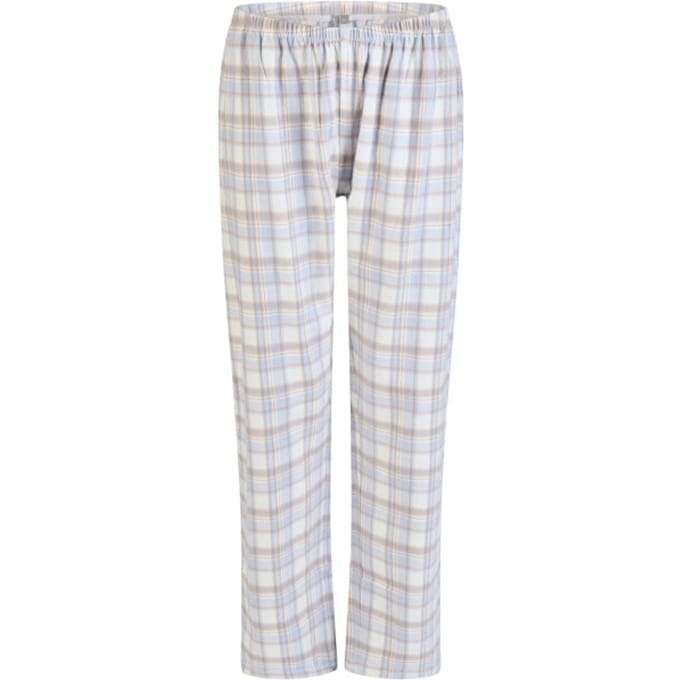 By Louise Dames Pyjamabroek Flanel Geruit Blauw/Wit - Maat M