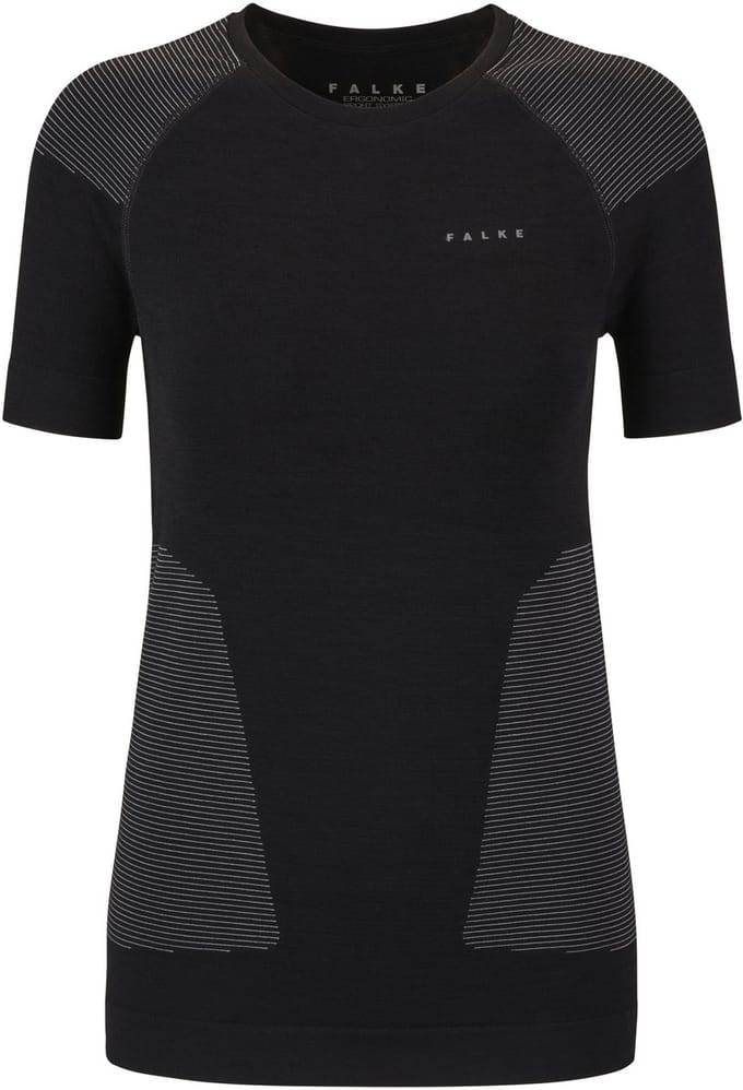 FALKE Wool-Tech Protective Shirt sneldrogend functioneel functioneel shirt met korte mouwen dames zwart - maat XS