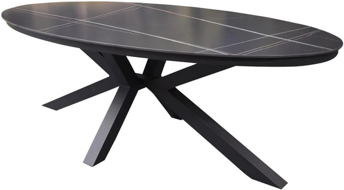 Talitha dining tuintafel 220x114xH75 cm ovaal antraciet sintered stone blad