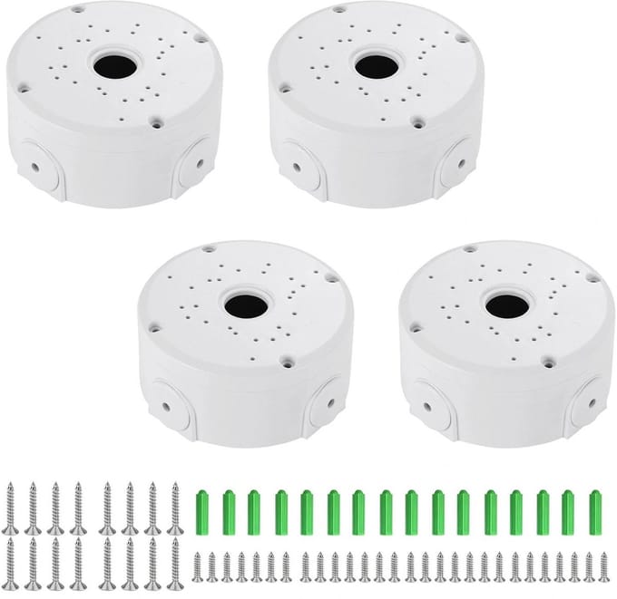 4 Stuks Waterdichte Camera Aansluitdoos voor Buiten en Binnen - Kabelverdeeldoos ABS