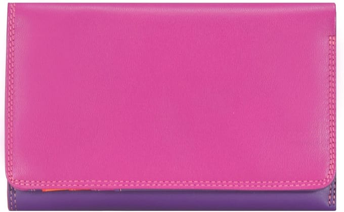 MyWalit Portemonnee / Portefeuille Dames - Ritsportemonnee - Leer - Tri Fold - Paars