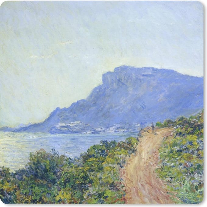 Muismat 20x20 cm - Mousepad La Corniche bij Monaco - Claude Monet - Muismatten