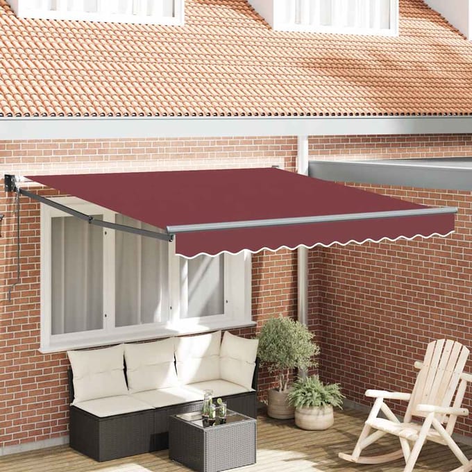 vidaXL - Uitschuifbare - luifel - Geel - met - Witte - Frame - 3 - x - 2,5 - m