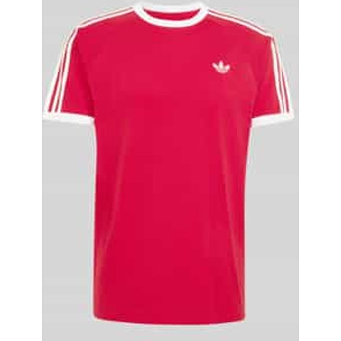 Regular fit T-shirt van puur katoen met logo-stitching