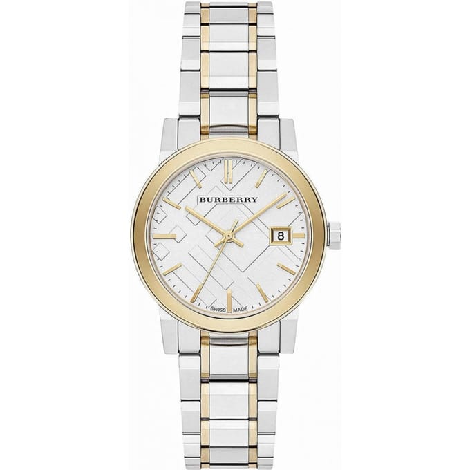 Burberry Dames Tweekleurig Stadshorloge BU9115 - Elegant Timepiece
