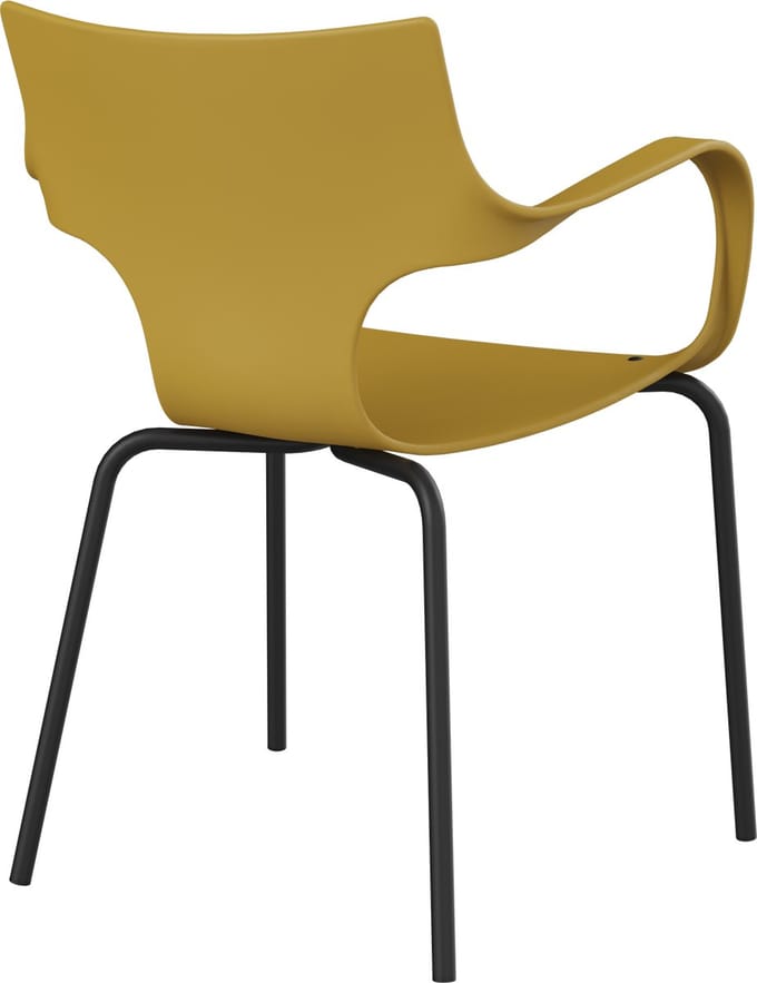 Workliving Jim Stoel - Mosterd - Zwart Onderstel