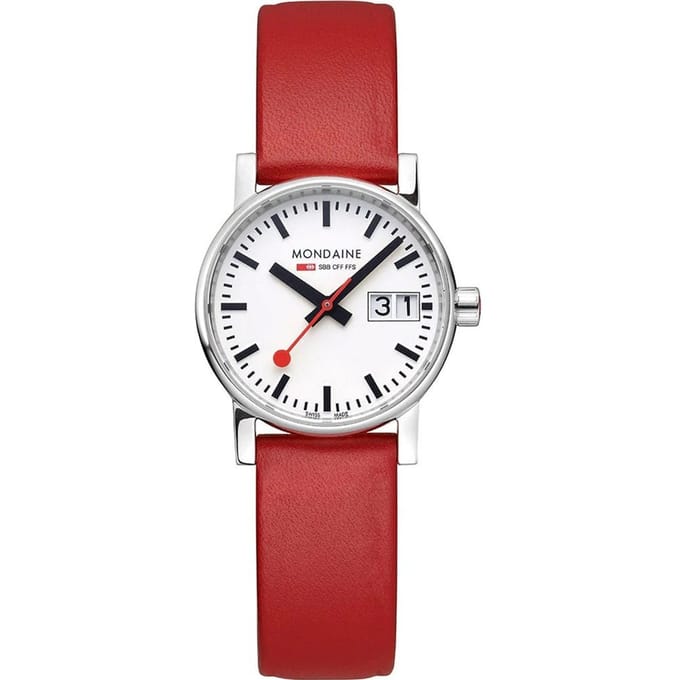 Mondaine MSE.30210.LC Evo2 Unisex Horloge Rood Leer