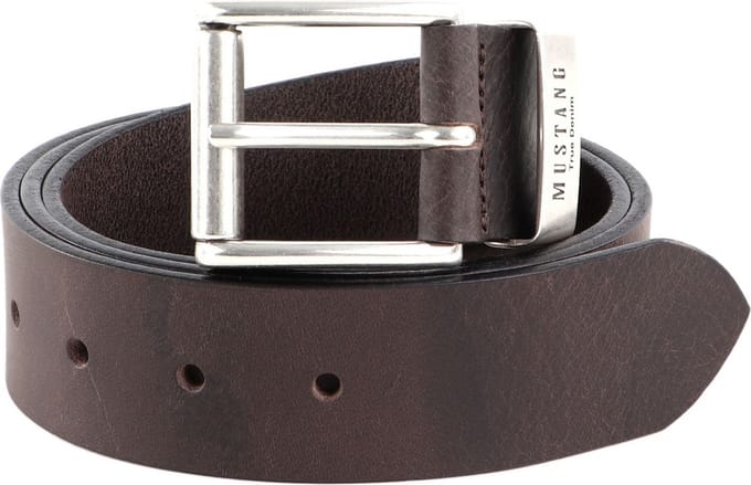 MUSTANG Leren Riem Leather Belt 40mm W100 Darkbrown Donkerbruin