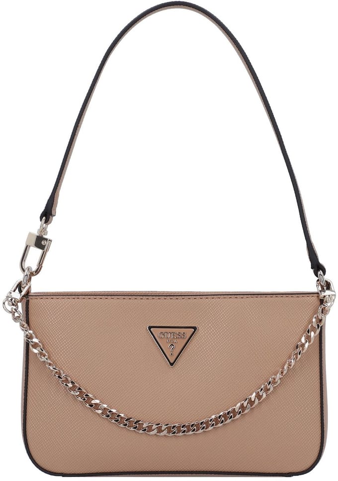 GUESS Schoudertas Noelle Mini Top Zip Shoulder Bag Beige Lichtbruin