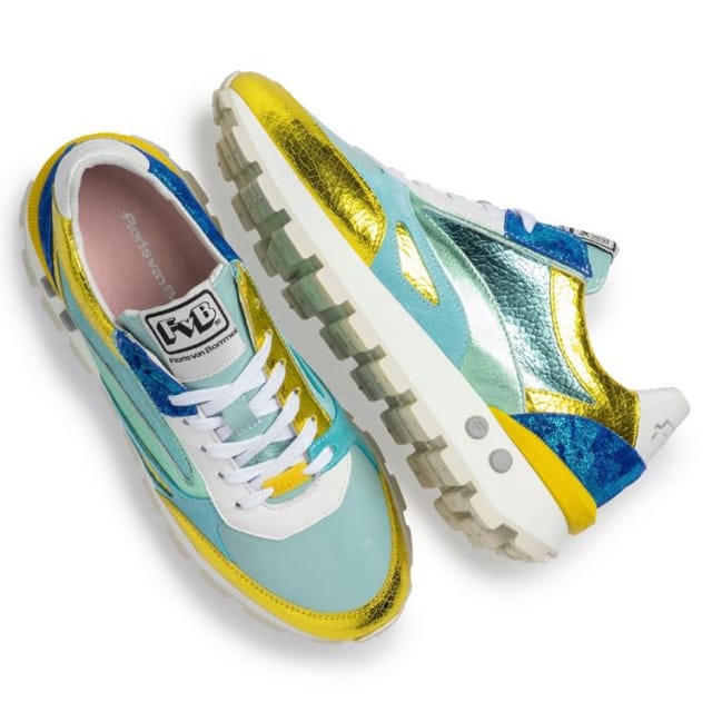 Floris Van Bommel Sfw-10097 Lage sneakers - Leren Sneaker - Dames - Geel - Maat 40
