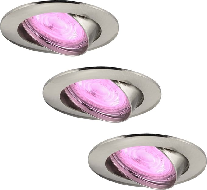 Ledvion - 3X SMART LED Inbouwspot Amsterdam - RVS - Dimbaar