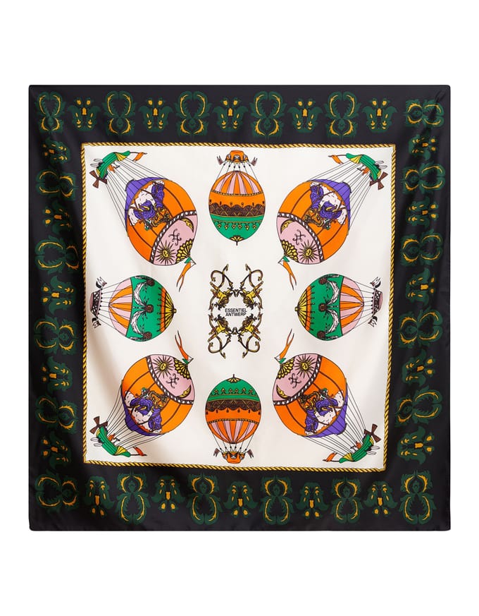 Essentiel Antwerp Printed Scarf Sjaals Zwart Kontact