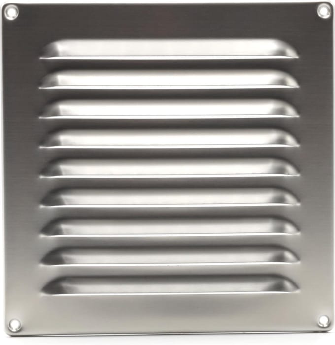 VoorVentilatie RVS schoepenrooster - 200 x 200 mm