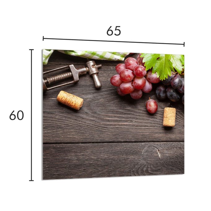 TMK ArtDeko - Snijplank - 65x60 cm - Glas - Owoce - Beschermend paneel