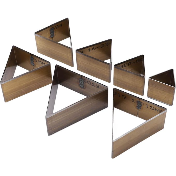 7 stuks Leer Stans Holle Ponsvorm Driehoekig Verschillende Maten DIY Leer Snijvorm black