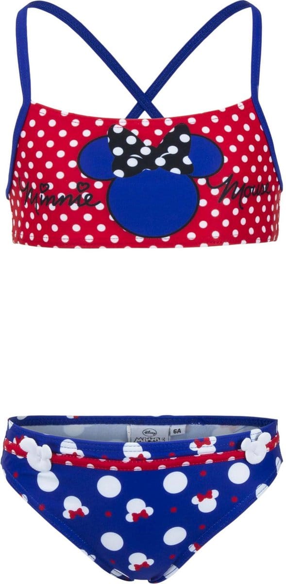 Minnie Mouse - Bikini - Rood / Blauw - 3 jaar - 98cm