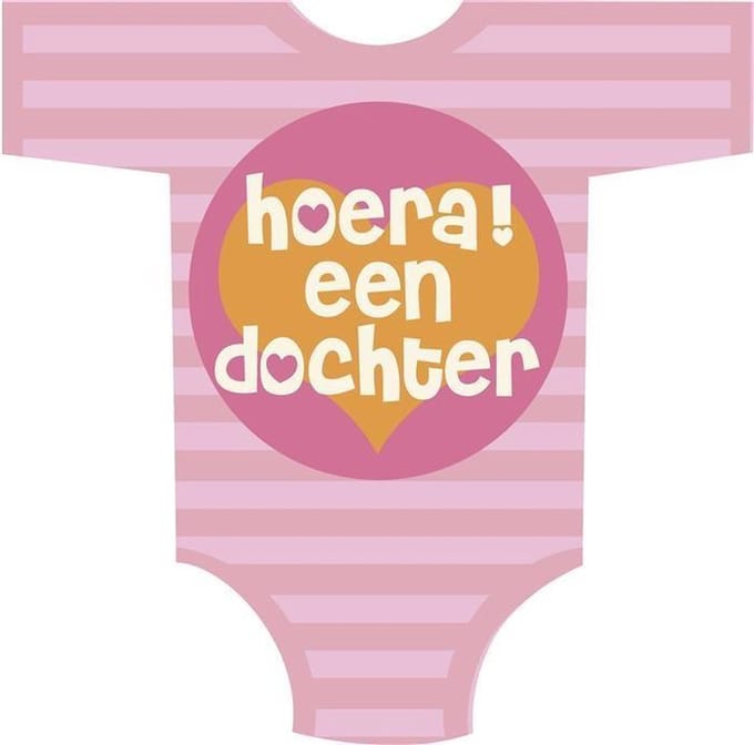Haza Original Huldebord ''hoera Een Dochter'' Roze