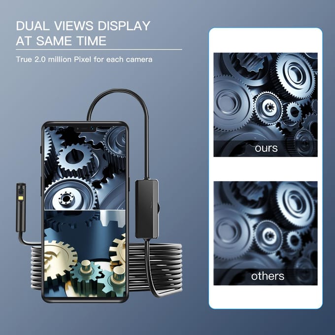 Industriële Endoscoop Borescope Inspectie Camera 3-in-1 Interface Vervanging voor Type-C/ Android/ 2m hw 5.5mm gray