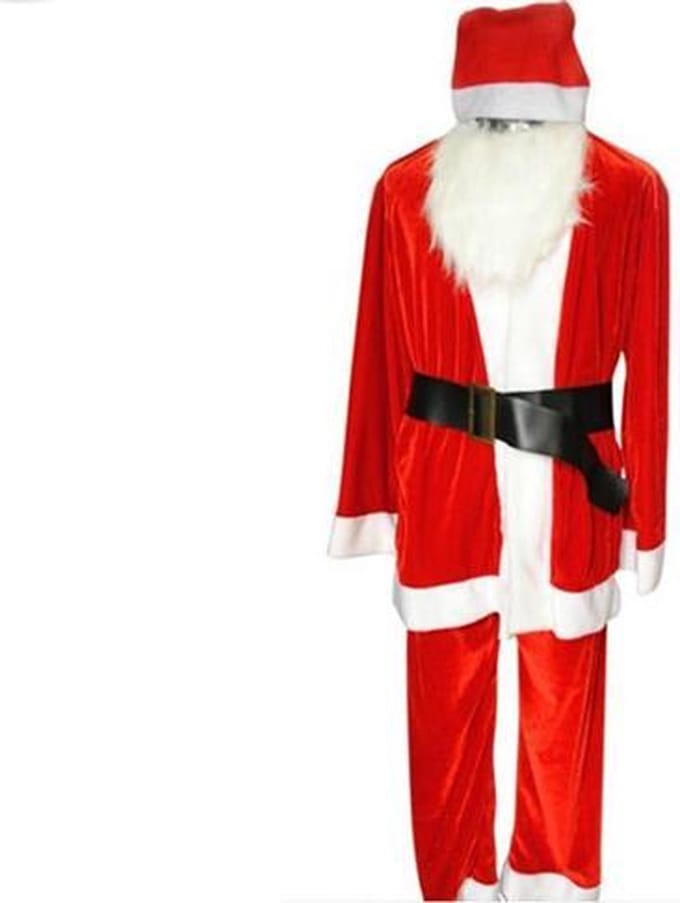 Kostuum Santa Claus 5 stuks - Feutrine - Wit - SILUMEN
