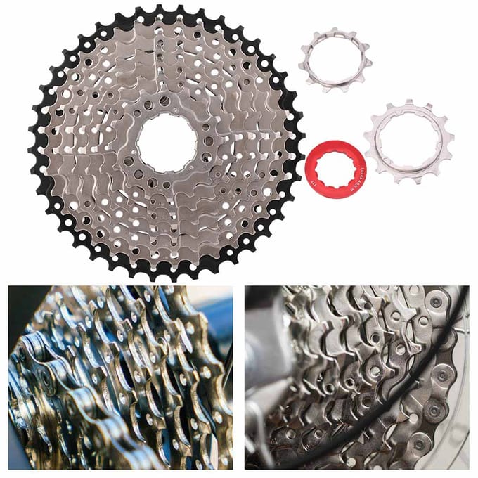 Roue Libre Cassette Pignon Vélo de Route 9 Vitesses 11 40T Accessoire de Remplacement pour Vélo gray