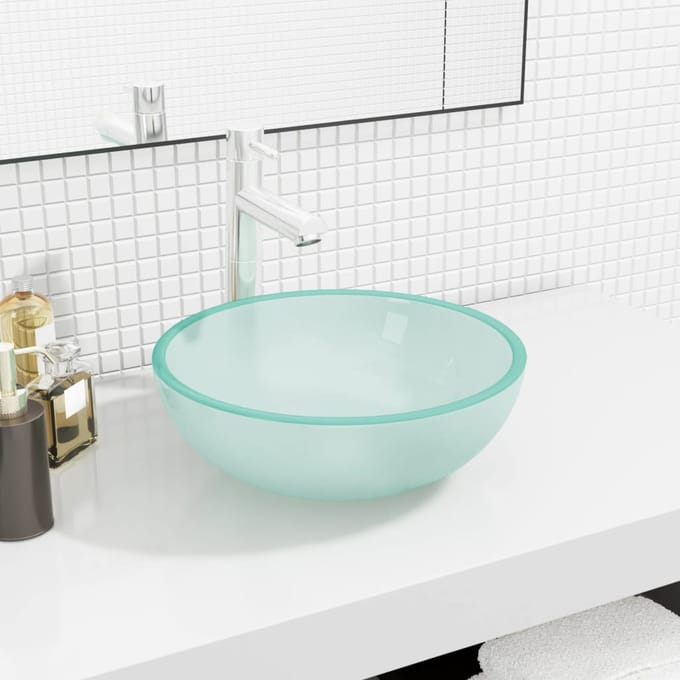 vidaXL - Wasbak - 35x12 - cm - gehard - glas - mat