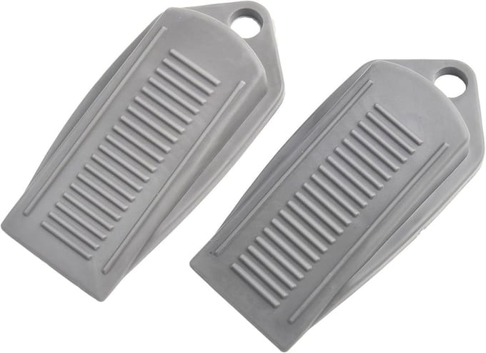 Deurstopper Set - Wiggen Blokkers - Deuren Open Houden - Antislip Rubber - 3 Stuks - Grijs