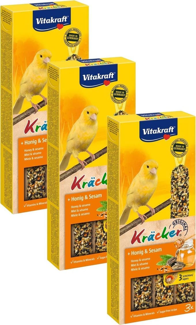 Vitakraft Kanarie Kracker 3 stuks - Vogelsnack - 3 x Honing