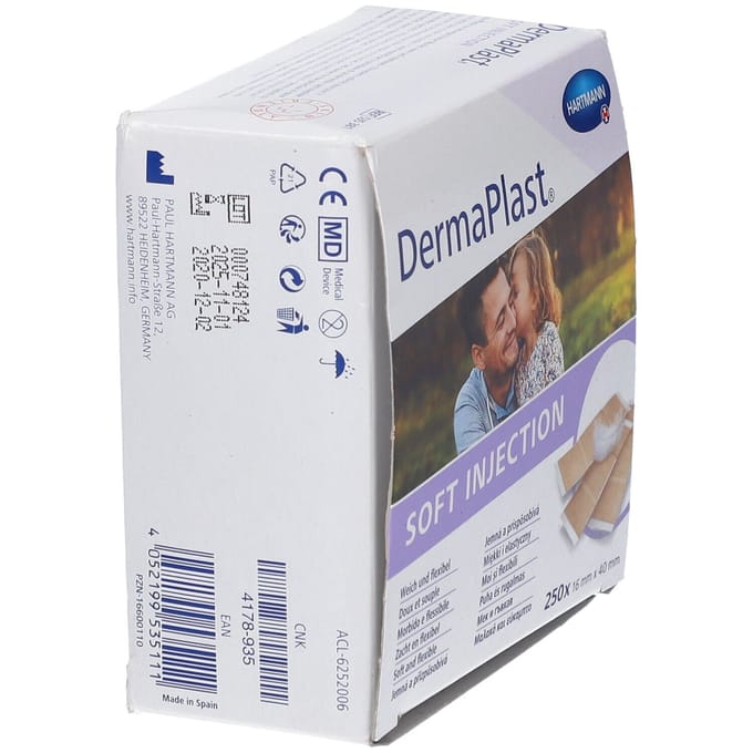 Dermaplast Injectiepleisters sensitive 16mm x 40mm 250 Stuks