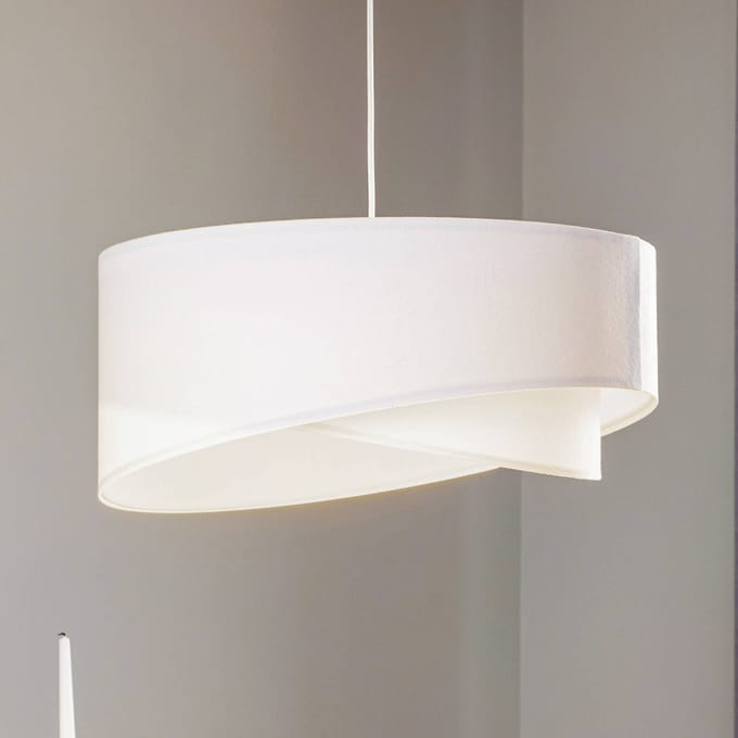 Maco Design Hanglamp Vivien in wit velours