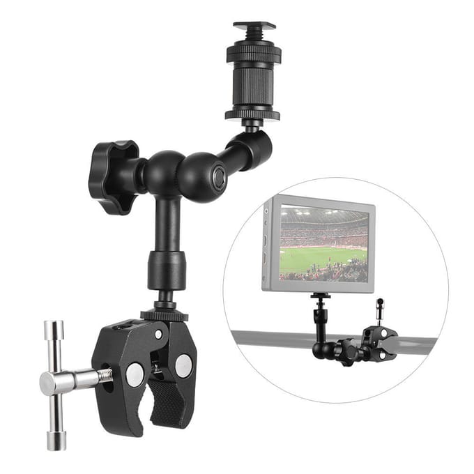 Bras magique articulé à Friction réglable 7  pour moniteur LCD d'appareil photo reflex numérique black