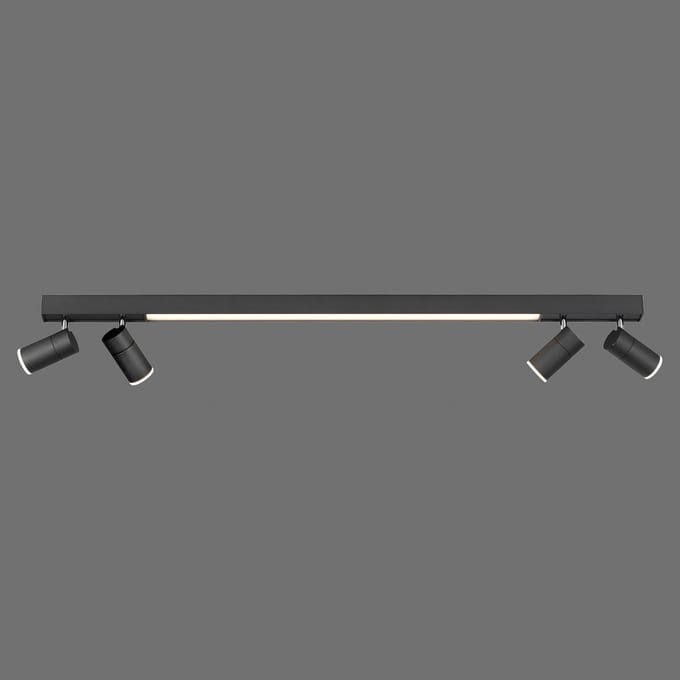 PURE LED plafondlamp Lines, 120 cm, antraciet, afstandsbediening