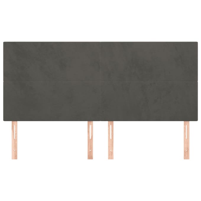 vidaXL - Hoofdbord - donkergrijs - 160x5x118/128 - cm - Fluweel