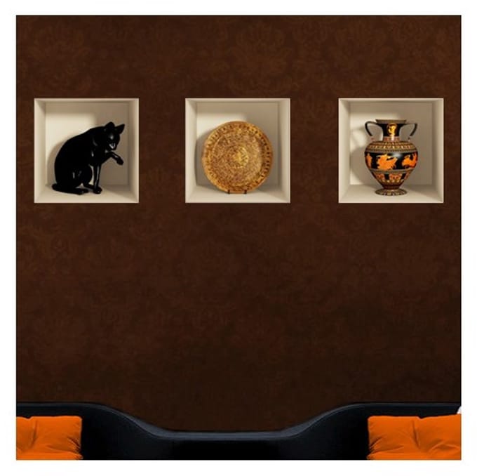 Antieke sticker met 3D-effect, 30 x 90 cm